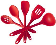 Home Silicone Kitchen Baking 5 pieces Set Heat Resistant Cooking Utensils Spatula Spoon Ladle