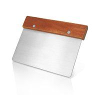 New Star Foodservice 36237 Wood Handle Dough Scraper, 6 by 3-Inch, Silver
