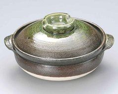 Nanban Vidro for 4-5 persons 11.4inch Donabe Japanese Hot pot Green Ceramic Made in Japan