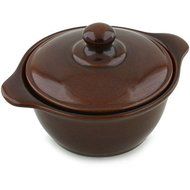 Polish Pottery Baker with Cover with Handles 8-inch Brown