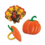 [ 48 ct Cupcake Pakaging Set ]: Clear Cupcake Containers, Brown Baking Cups &amp; Cupcake Topper Rings - Thanksgiving... N2