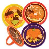 [ 48 ct Cupcake Pakaging Set ]: Clear Cupcake Containers, Brown Baking Cups &amp; Cupcake Topper Rings - Thanksgiving... N3