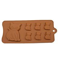 JLHua 5 PCS Emoji Cat Emotion Cake Mold Smiley Chocolate Candy Baking Mould, 7-cavity Random Color N2