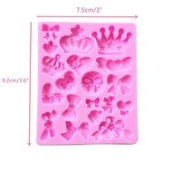 Mandydov 5 Cavity Antique Keys Mold + Crown Heart Bows Mixed Silicone Decor DIY Craft Mold for Cake Cupcake Fondant... N2