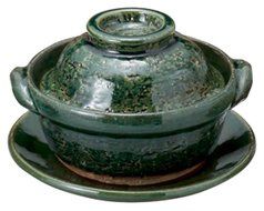 Oribe for 1person 5.9inch Donabe Japanese Hot pot Green Ceramic Made in Japan