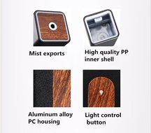 HICBOX Mini car usb perfume diffuser car air purifier ultrasonic wood grain humidifier (Black) N5