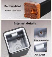 HICBOX Mini car usb perfume diffuser car air purifier ultrasonic wood grain humidifier (Black) N6