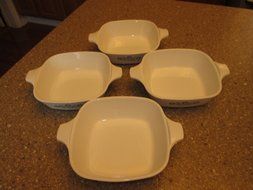 Vintage Corning Ware Cornflower Blue Individual Casseroles - P-41-B - Set of 4