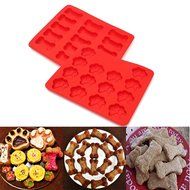"2Pcs Flexible Silicone Footprint Bone Cake Mold Chocolate Kitchen Baking Tools" shopping N5