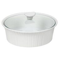 Corningware French White III Round Casserole with Glass Cover, 1.5-Quart N2