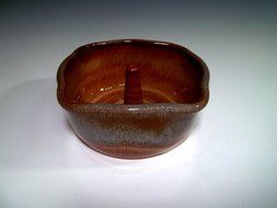 Brown and Blue Apple Baker Stoneware