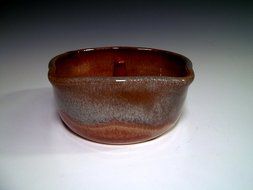 Brown and Blue Apple Baker Stoneware N2
