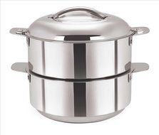 NanoNine Insulated Stackable Space-Saver Serving Pot with Lid, 2000ml, 2-Pieces