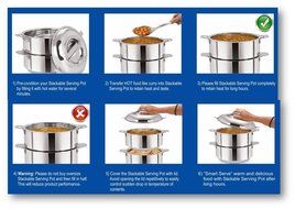 NanoNine Insulated Stackable Space-Saver Serving Pot with Lid, 2000ml, 2-Pieces N2