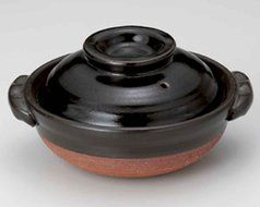 Tenmoku for 1-2 persons 6.7inch Donabe Japanese Hot pot Black Ceramic Made in Japan