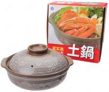 Kafuh CD8/M Japanese Eathern Casserole Donabe Hot Pot, 2-Quarts (8-Cups), 19&frac14;-Inches, Mishima Flower