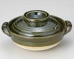 Oribe for 1-2 persons 7.5inch Donabe Japanese Hot pot Green Ceramic Made in Japan