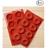 Cy3Lf 8 Cavity Silicone Donut Pan, Muffin Cups, Cake Baking Ring, Biscuit Mold(PACK OF 2)