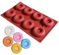 Cy3Lf 8 Cavity Silicone Donut Pan, Muffin Cups, Cake Baking Ring, Biscuit Mold(PACK OF 2) N3