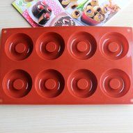 Cy3Lf 8 Cavity Silicone Donut Pan, Muffin Cups, Cake Baking Ring, Biscuit Mold(PACK OF 2) N4