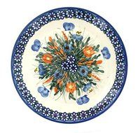 Polish Pottery Spring Butterfly Dessert Plate