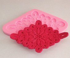 Longzang Embroidered Art Deco Silicone Mold Sugar Craft DIY Gum paste Cake Decorating Clay