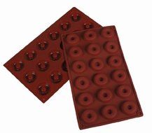 DGI MART Party Supplies 18-cavity Adorable Mini Donut Shaped Ice Cake Chocolate Sugar Decorating Silicone Mini...