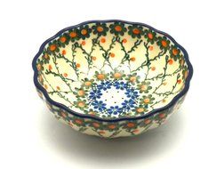 Polish Pottery Bowl - Shallow Scalloped - Small - Primrose