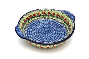Polish Pottery Baker - Round with Grips - Medium - Maraschino
