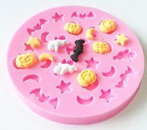 Mr.S Shop DIY Halloween Cartoons With Moons Stars Pumpkins Ghosts Bats Silicone Mold Fondant Cake Chocolate Mould... N2
