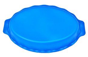 Oval Flexible Silicone Casserole Pan, 12 inch - Blue. N2