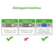 Ugreen DVI 24+5 DVI-I Dual Link to VGA Male to Male Digital Video Cable Gold Plated Support 1080P for Gaming,... N5