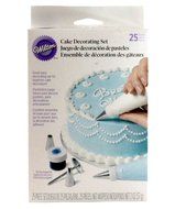 Wilton Cake Decorating Set 25 Pieces Tips,Icing Colors,Bags,Couplers,Flower Nail N2
