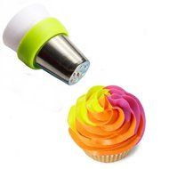 Pack of 2 - UTEN Tri-color Coupler Russian Nozzles Cupcake Icing Piping Bag Converter Bakeware Tool