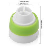 Pack of 2 - UTEN Tri-color Coupler Russian Nozzles Cupcake Icing Piping Bag Converter Bakeware Tool N4