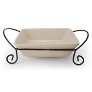 Signature Housewares Medium Baking Dish w/ Caddy - Ivory Chelsea Collection