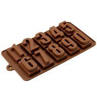 DUFUSTORE Chocolate Cake Candy Baking Silicone Bakeware Mould Number Pattern Random Color N2