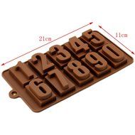 DUFUSTORE Chocolate Cake Candy Baking Silicone Bakeware Mould Number Pattern Random Color N5