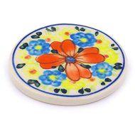 Ceramika Bona H7240G Polish Pottery Ceramic Coaster Hand Painted, 3-Inch