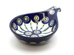 Polish Pottery Spoon/Ladle Rest - Peacock