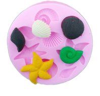 Click Down Starfish Shell Conch Design Silicone Mould Cake Topper Decoration Fondant Mold