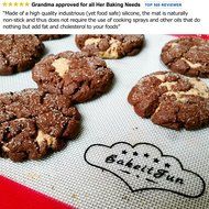 BakeitFun Silicone Baking Mat With Measurements, Half Sheet 16-1/2&quot; x 11&quot;. Bonus Digital eBook included N4