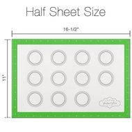 BakeitFun Silicone Baking Mat With Measurements, Half Sheet 16-1/2&quot; x 11&quot;. Bonus Digital eBook included N9
