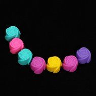 7 X Silicone Rose Cup Cake Muffin Maker Mold Baking Mould N2