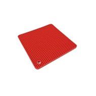 Set of 2 Pieces Silicone Grid Pot Holder &amp; Mat (Red) By Agora Silicone
