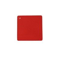 Set of 2 Pieces Silicone Grid Pot Holder &amp; Mat (Red) By Agora Silicone N2