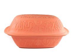 Romertopf 113 Glazed Clay Baker w/ Cookbook Large Casserole and Roaster Terra Cotta N2