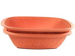 Romertopf 113 Glazed Clay Baker w/ Cookbook Large Casserole and Roaster Terra Cotta N4