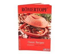 Romertopf 113 Glazed Clay Baker w/ Cookbook Large Casserole and Roaster Terra Cotta N5