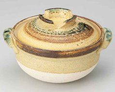 Rikyu for 1-2 persons 7.9inch Donabe Japanese Hot pot Beige Ceramic Made in Japan